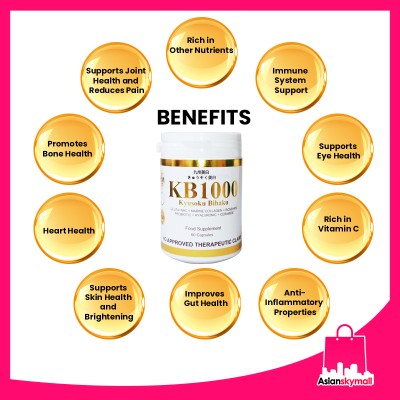 KB1000  Glutathione + Hyaluronic + Ceramide + Probiotics + Berries +  Collagen + Rosehips + NAC