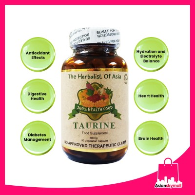 The Herbalist Of Asia Taurine Capsule 500mg 90 Vegetarian Capsules