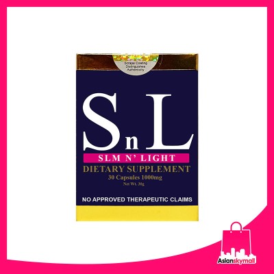 SnL Slim n Light Dietary Supplement 1000mg 30 Capsules 1 Box