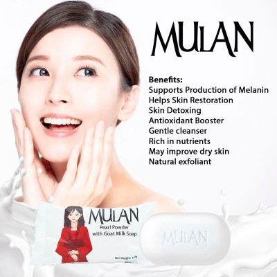 MULAN Pearl Powder + Goat Milk Soap 100g