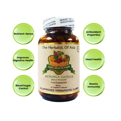 The Herbalist Of Asia  Moringa/Malunggay Capsule 500mg 90 Vegetarian Capsules