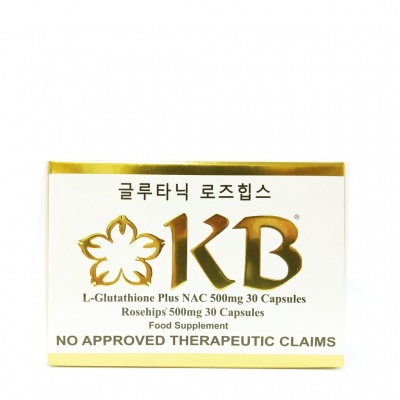 KB L-Glutathione plus NAC -Glutanac 30's + KB Rosehips 30's New Packaging