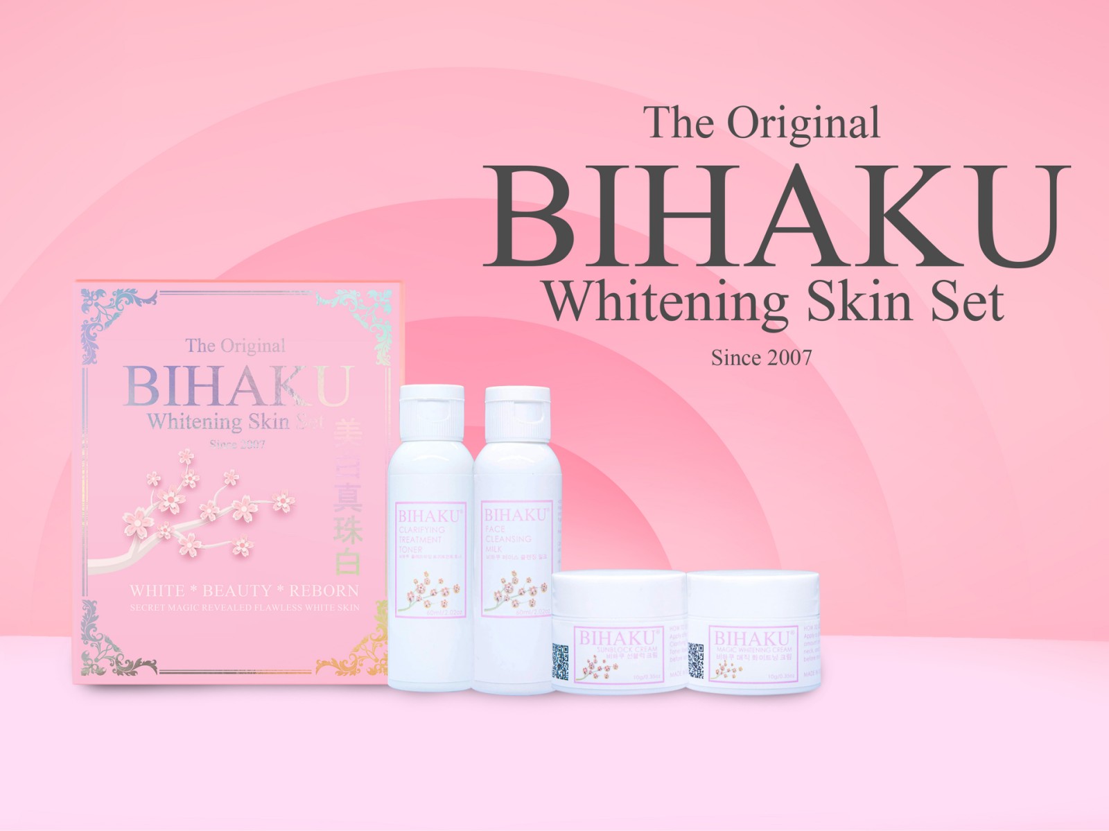 THE ORIGINAL BIHAKU WHITENING SET WHITE - BEAUTY - REBORN
