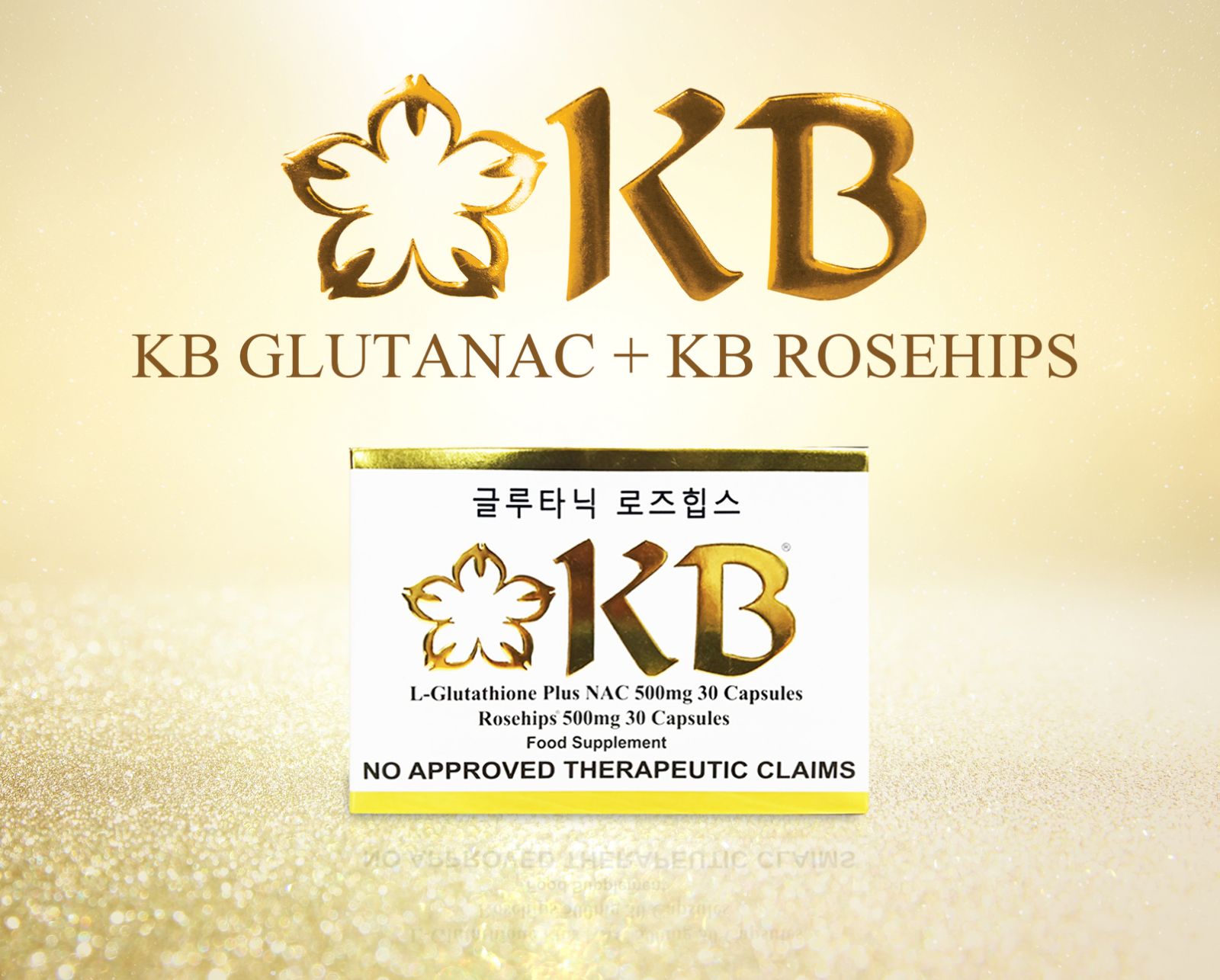 KB L-Glutathione plus NAC -Glutanac 30's + KB Rosehips 30's New Packaging
