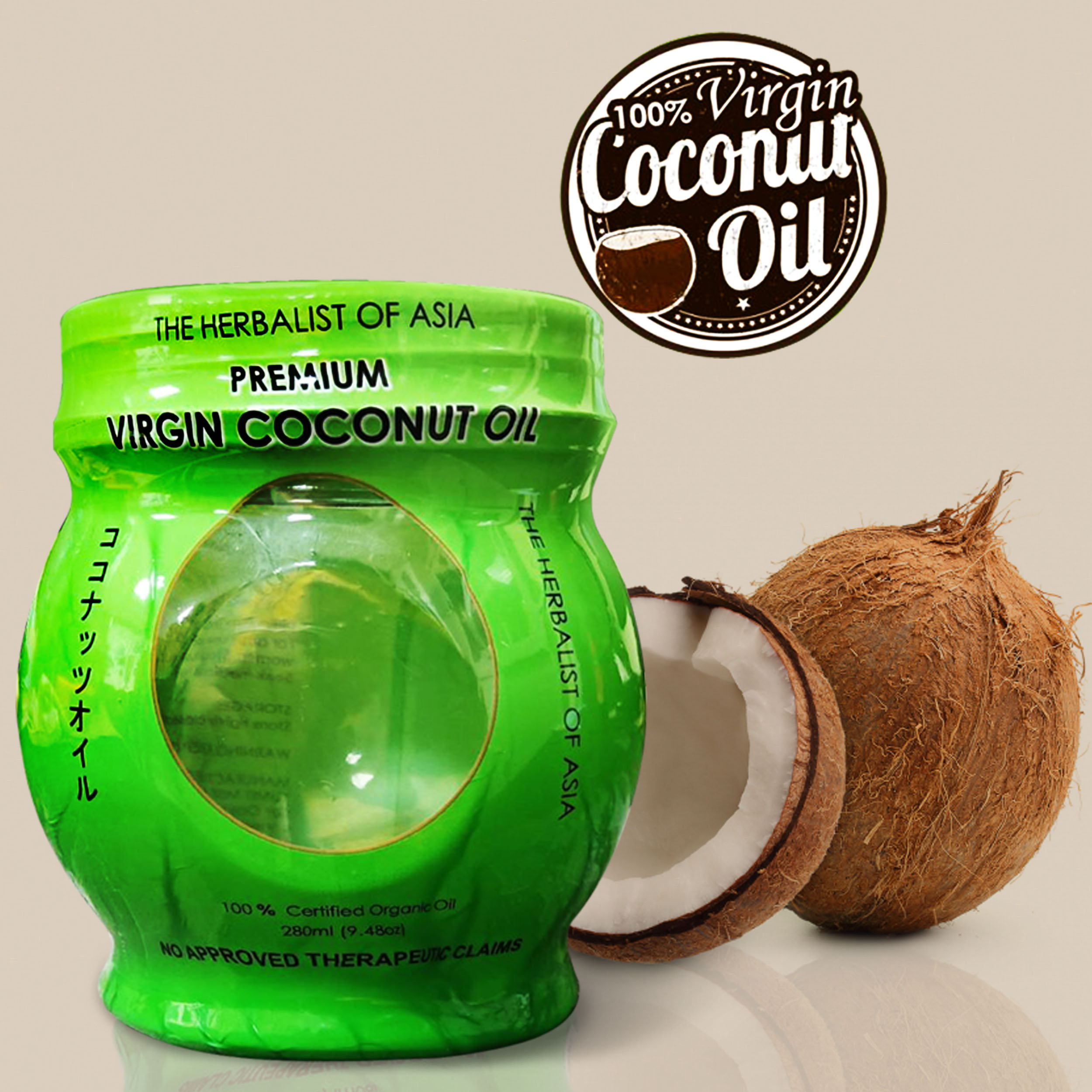 The Herbalist Of Asia Organic Certified Virgin Coconut Oil 280ml